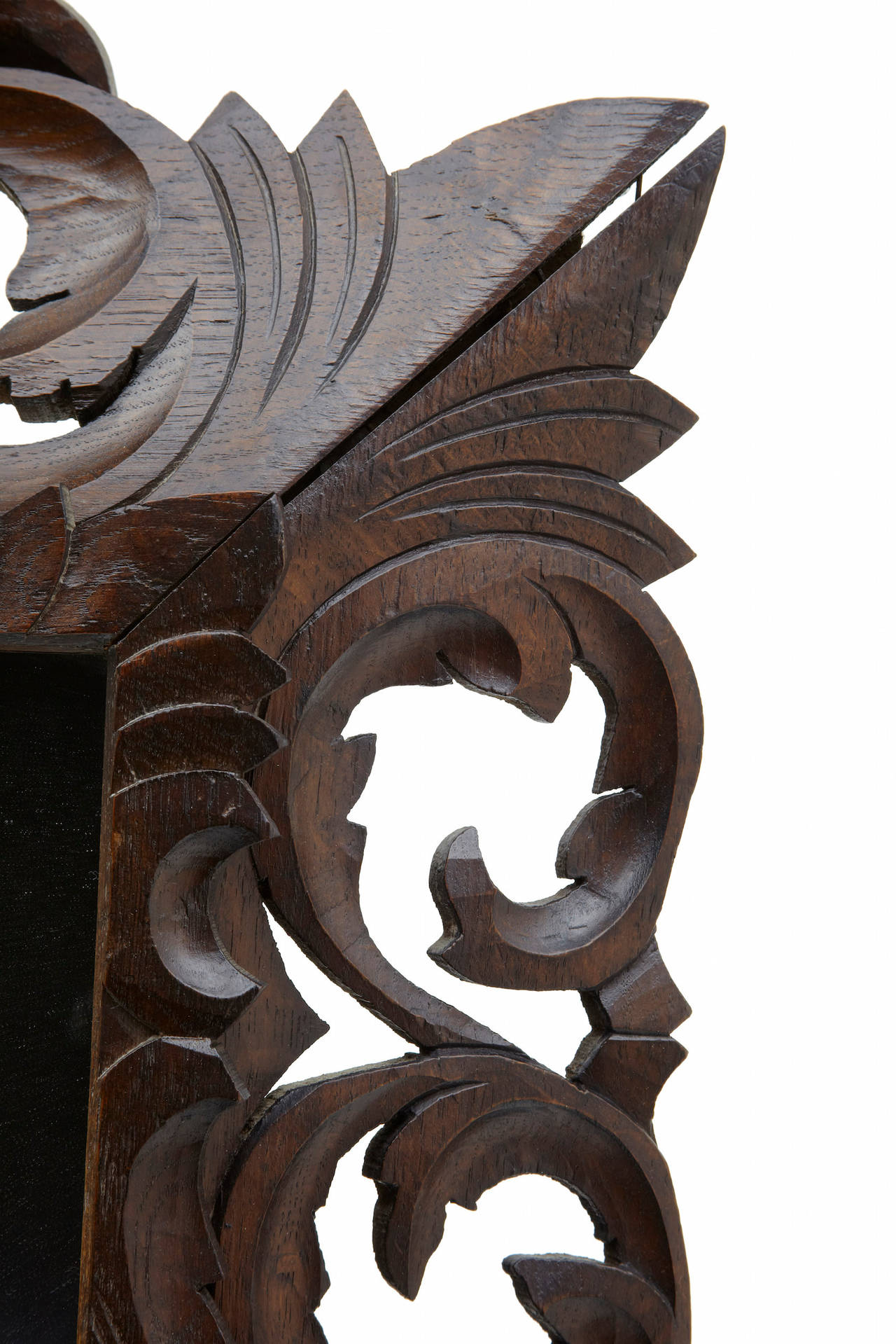Hand-Carved 19th Century French Carved Oak Mirror