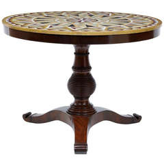 19th Century French Mahogany Specimen Marble Top Centre Table