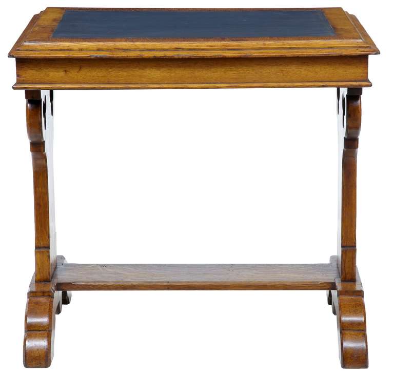 English 19th Century Gothic Oak Small Writing Hall Table