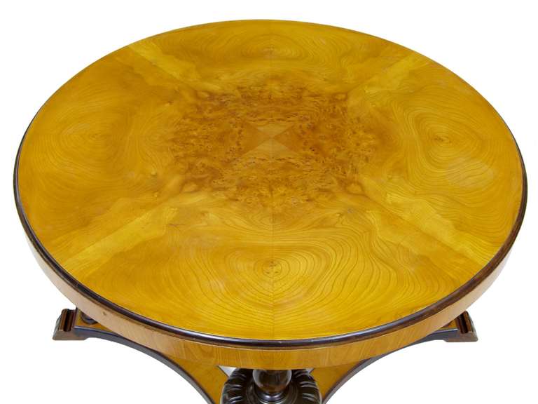 Swedish Art Deco Elm and Burr Coffee Table