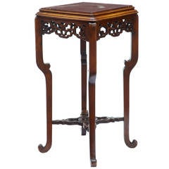 19th Century Carved Chinese Hardwood Plant Stand