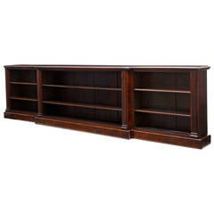 Rare 19th Century William IV Rosewood Breakfront Low Open Bookcase