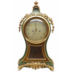 18th Century Swedish Gilt and Painted Mantle Clock