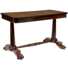 19th Century Antique Regency Rosewood Lion Paw Library Table Desk