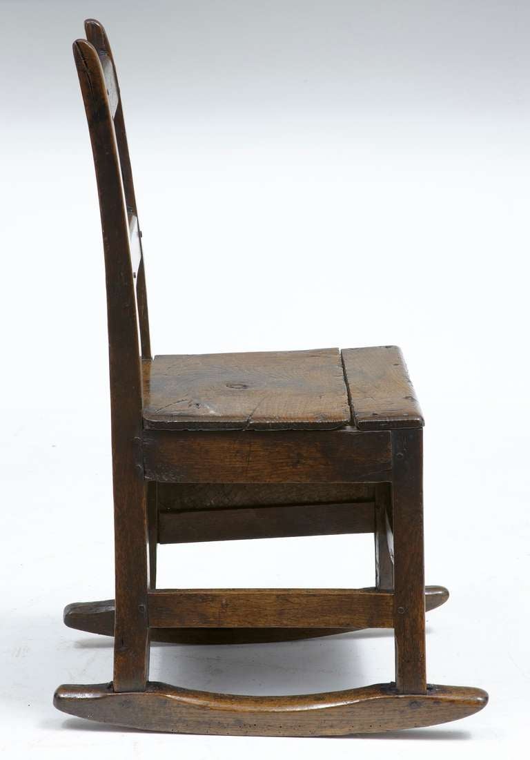 17th Century Oak Lambing Rocking Chair