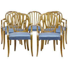 Fine Quality Set of Seven Late-18th Century Hepplewhite Design Armchairs