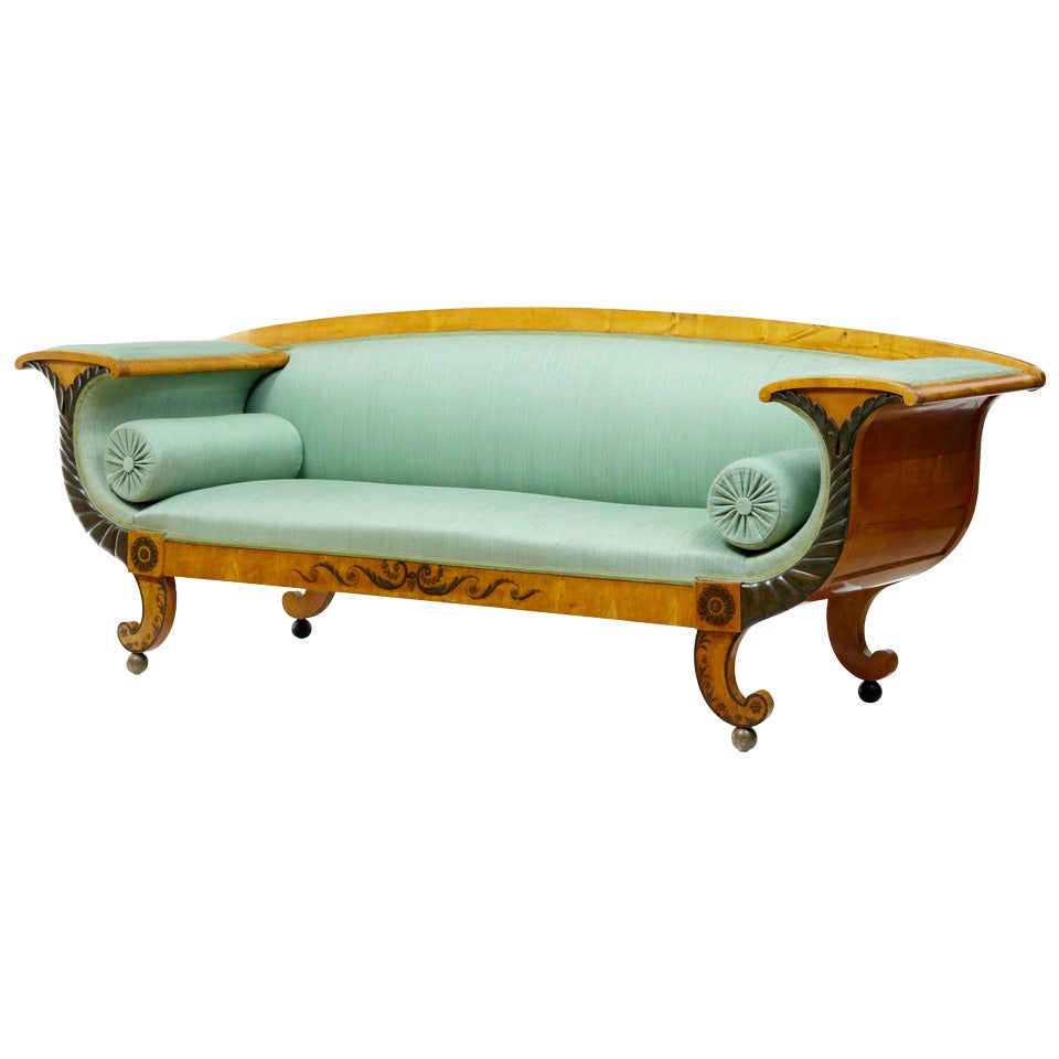 19th Century Swedish Birch Neoclassical Sofa