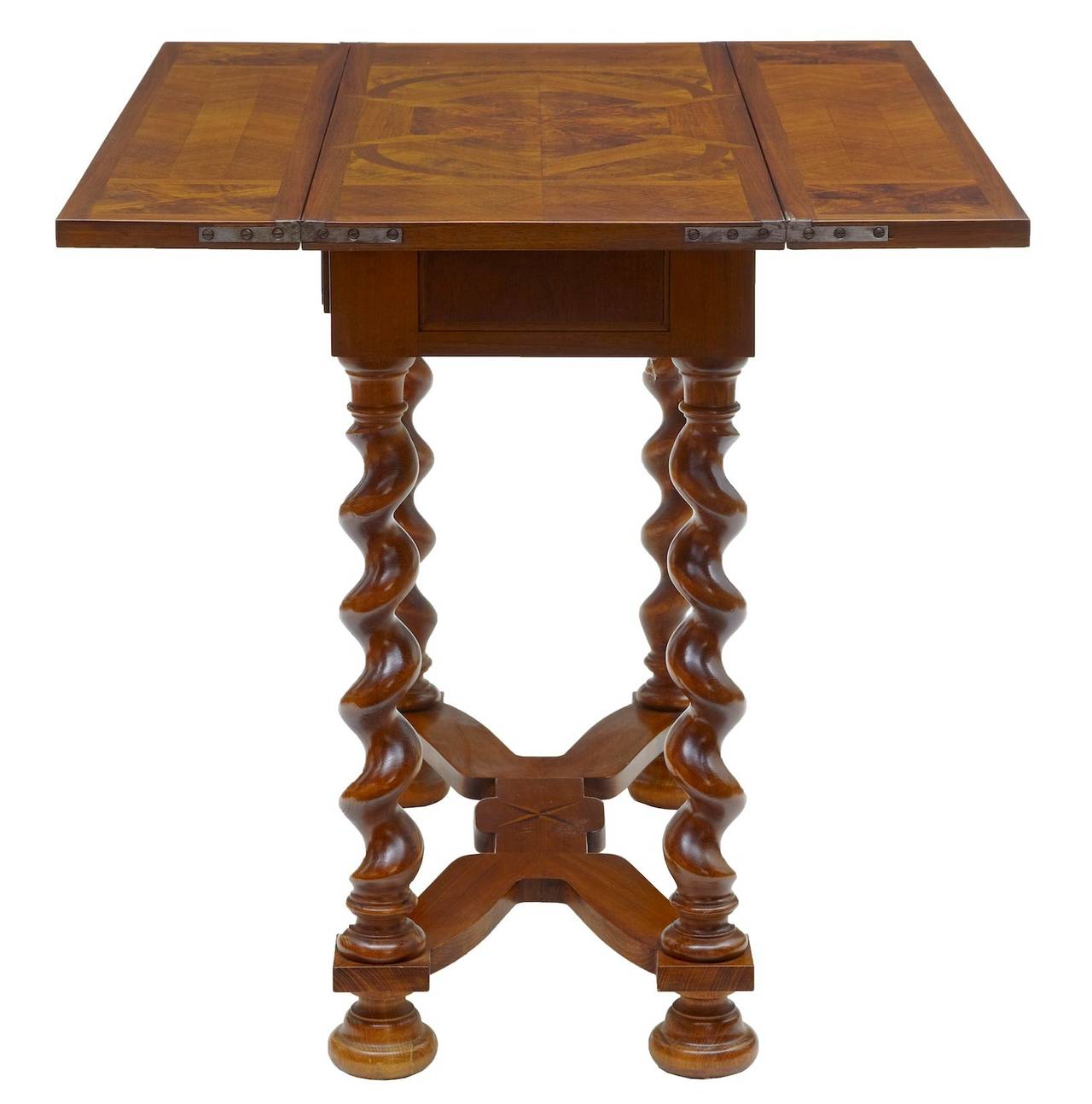 William and Mary 20th Century Walnut Flip-Top Occasional Table