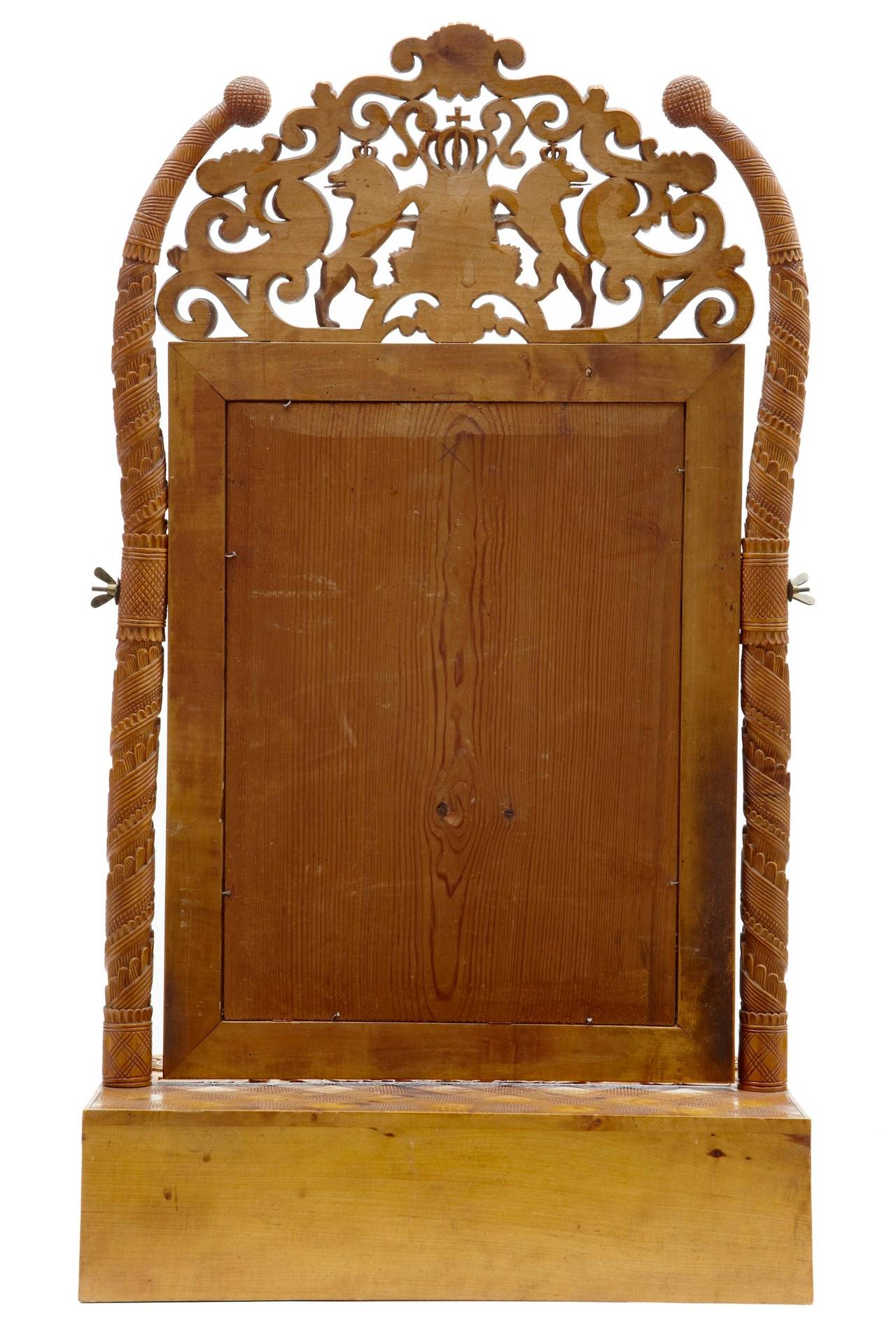 Rare 19th Century Swedish Carved Birch Table Mirror with Indian Influence In Good Condition In Debenham, Suffolk