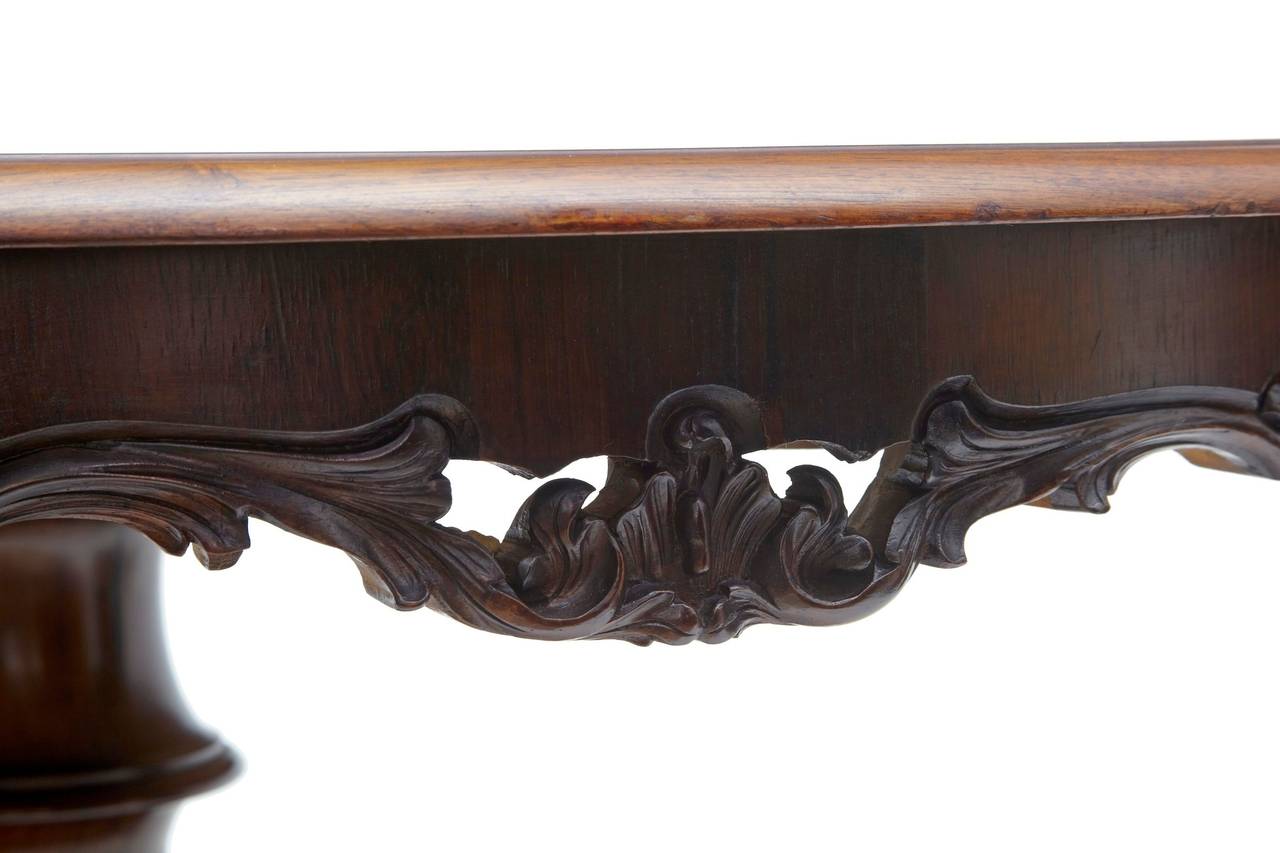 Italian Fine 19th Century Continental Carved Rosewood Center Dining Table