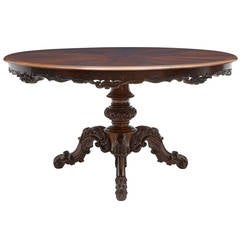 Fine 19th Century Continental Carved Rosewood Center Dining Table 10