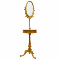 Antique 19th Century Birch Gentleman's Shaving Mirror Stand