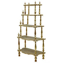 Antique 19th Century French Gilt Carved Whatnot Stand