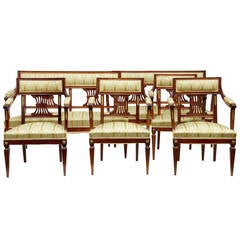 Antique Six-Piece Early 20th Century Mahogany Salon Suite