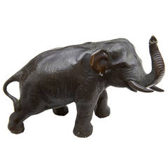 19th Century Japanese Meiji Period Bronze Elephant Statue