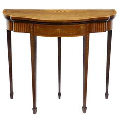 19th Century Sheraton Revival Inlaid Mahogany Card Table 6