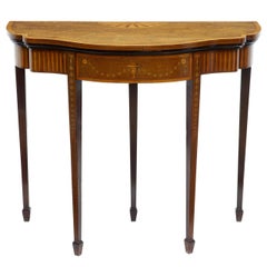 19th Century Sheraton Revival Inlaid Mahogany Card Table