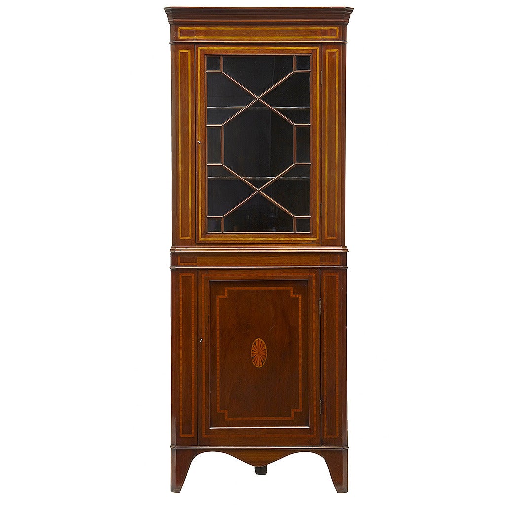 19th Century Mahogany Inlaid Corner For Sale at 1stdibs