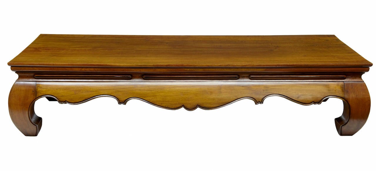 20th Century Chinese Hardwood Low Coffee Table In Good Condition In Debenham, Suffolk