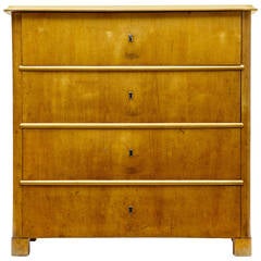 19th Century Swedish Birch Chest of Drawers