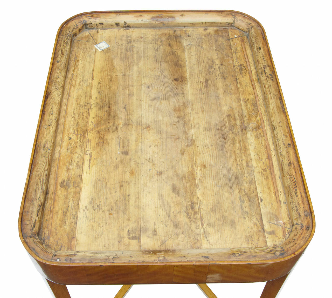 Swedish 19th Century Birch Toleware Tray Table