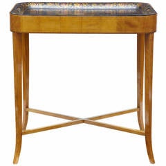 19th Century Birch Toleware Tray Table