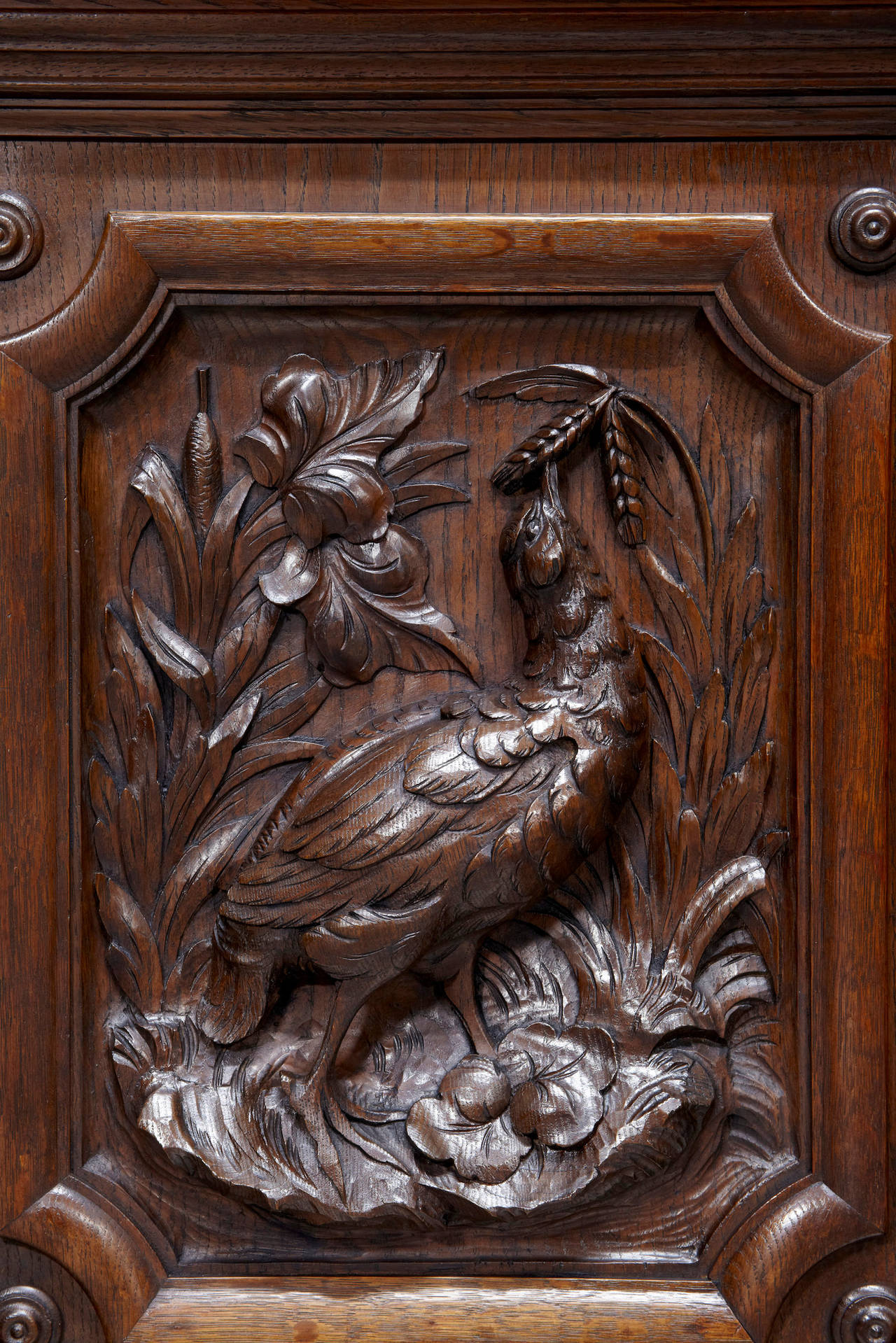 Victorian Large 19th Century Profusely Carved Oak Flemish Hunt Dresser Buffet