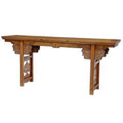 19th Century, Chinese Carved Elm Alter Table