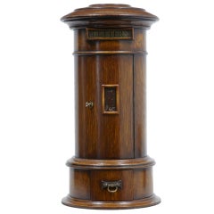 20th Century Solid Turned Oak Hotel Postbox