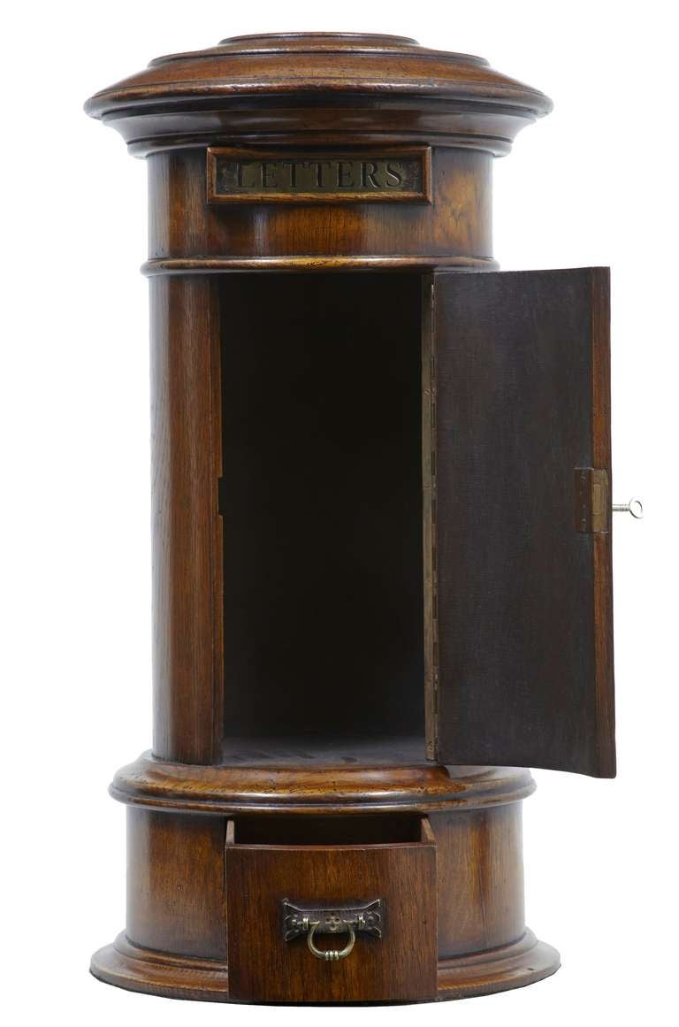 20th Century Solid Turned Oak Hotel Postbox