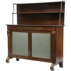 19th Century Regency Rosewood Brass Inlaid Chiffonier Cabinet 1