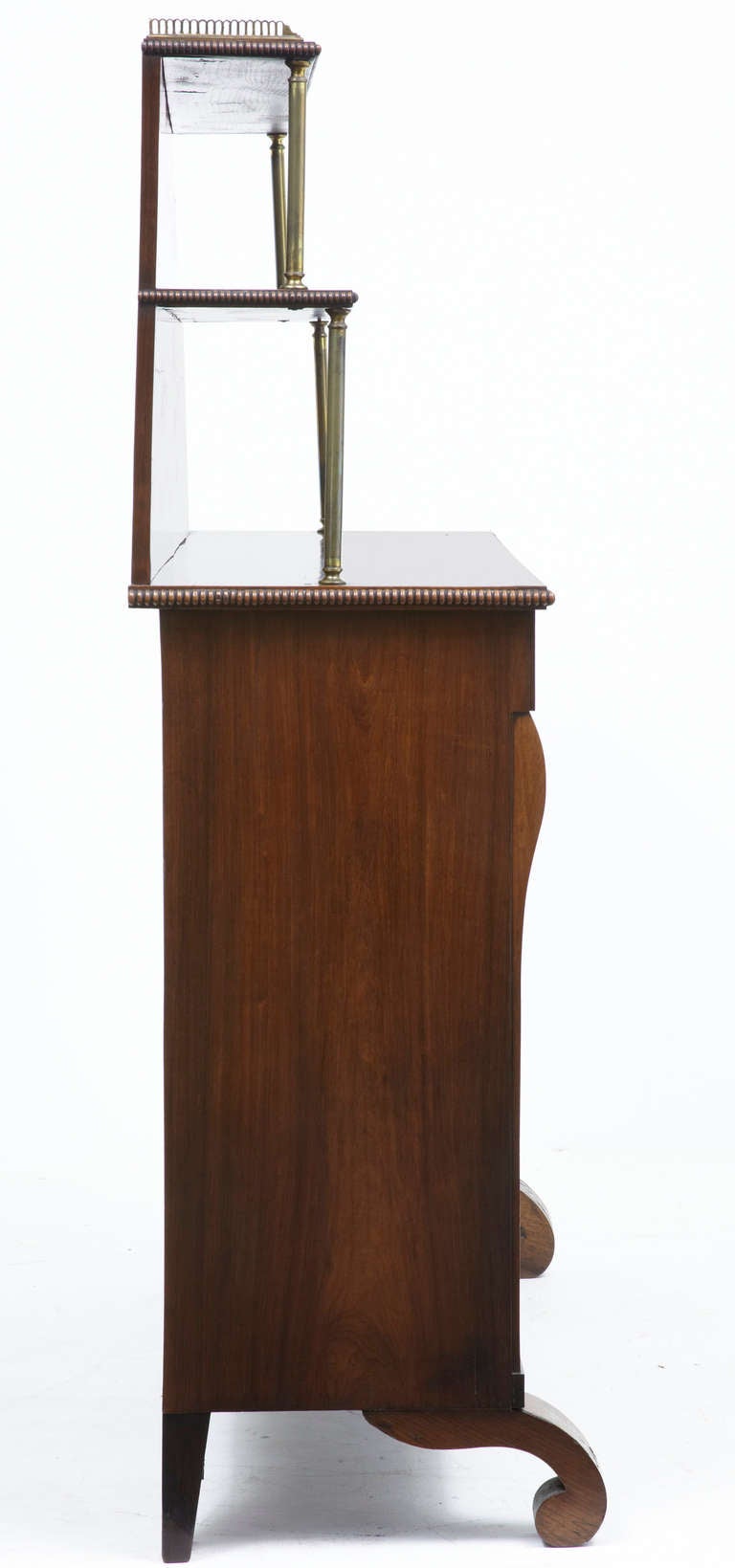 English 19th Century Regency Rosewood Brass Inlaid Chiffonier Cabinet