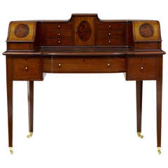 Late 19th Century Strung Mahogany Carlton House Desk
