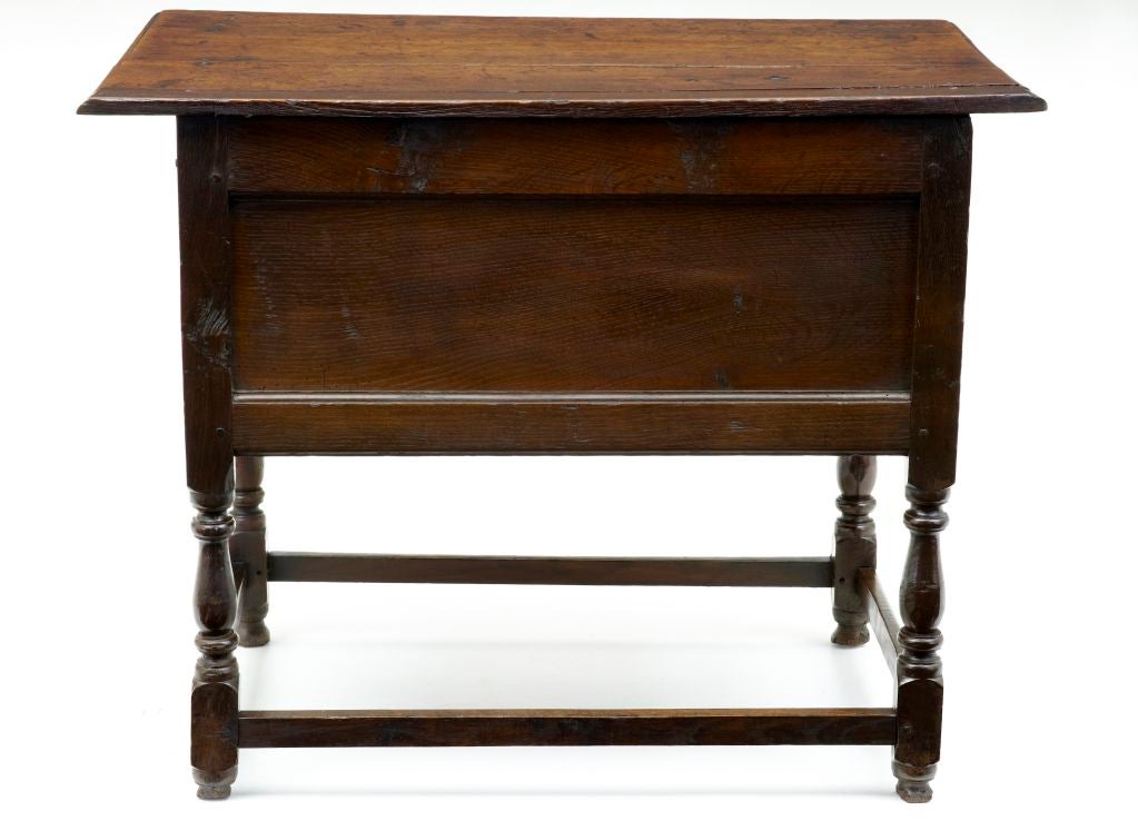 English Early 18th Century William and Mary Oak Two-Drawer Side Table