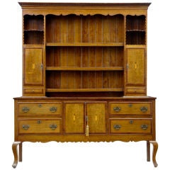 19TH CENTURY SOLID OAK DRESSER AND RACK