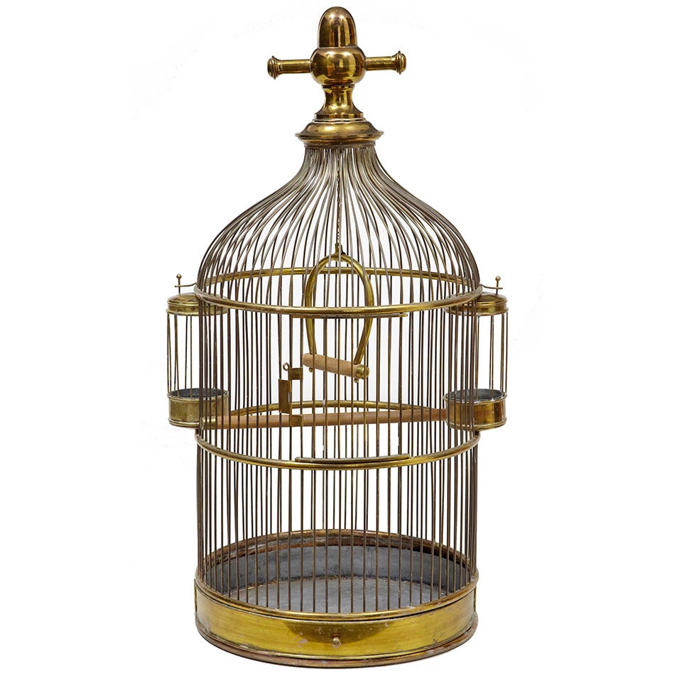 19th Century Large Brass Birdcage