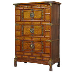 Antique 19th Century Large Chinese Elm Cabinet Cupboard