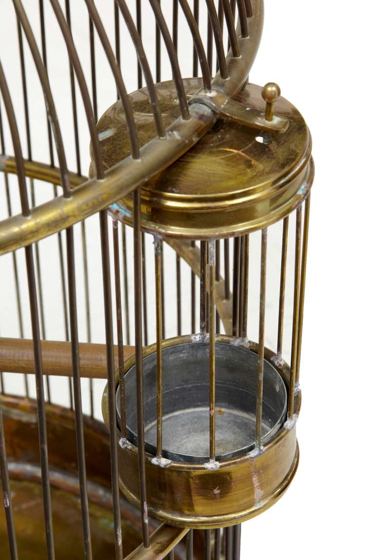 English 19th Century Large Brass Birdcage
