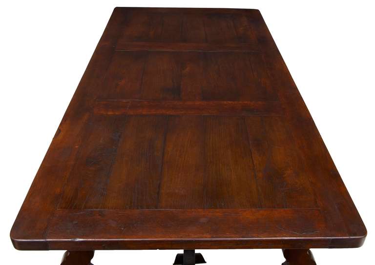 Spanish Colonial 19th Century, French Spanish Influenced Oak Refectory Table