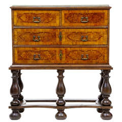 18th Century Continental Walnut Chest On Stand Marble Top