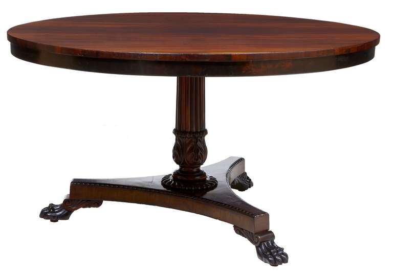 19th Century Regency Rosewood Tilt Top Round Table