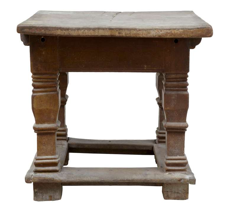 Belgian 17th Century Flemish Oak Rent Table, Original Never Been Touched