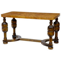 Art Deco Birch and Burr Elm Occasional Table