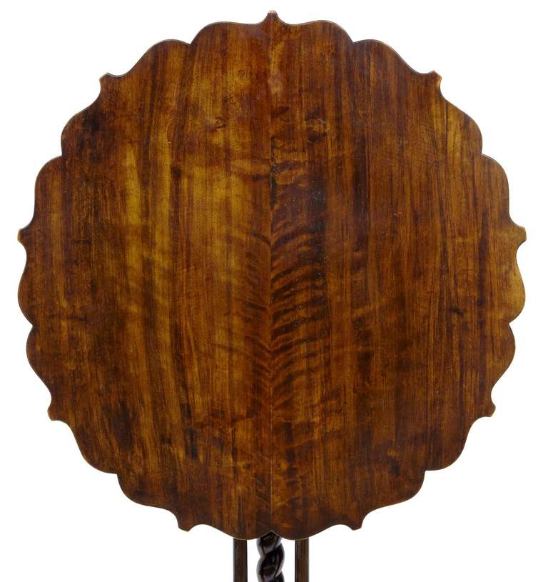 19th Century Swedish Birch Occasional Tilt Top Table 1