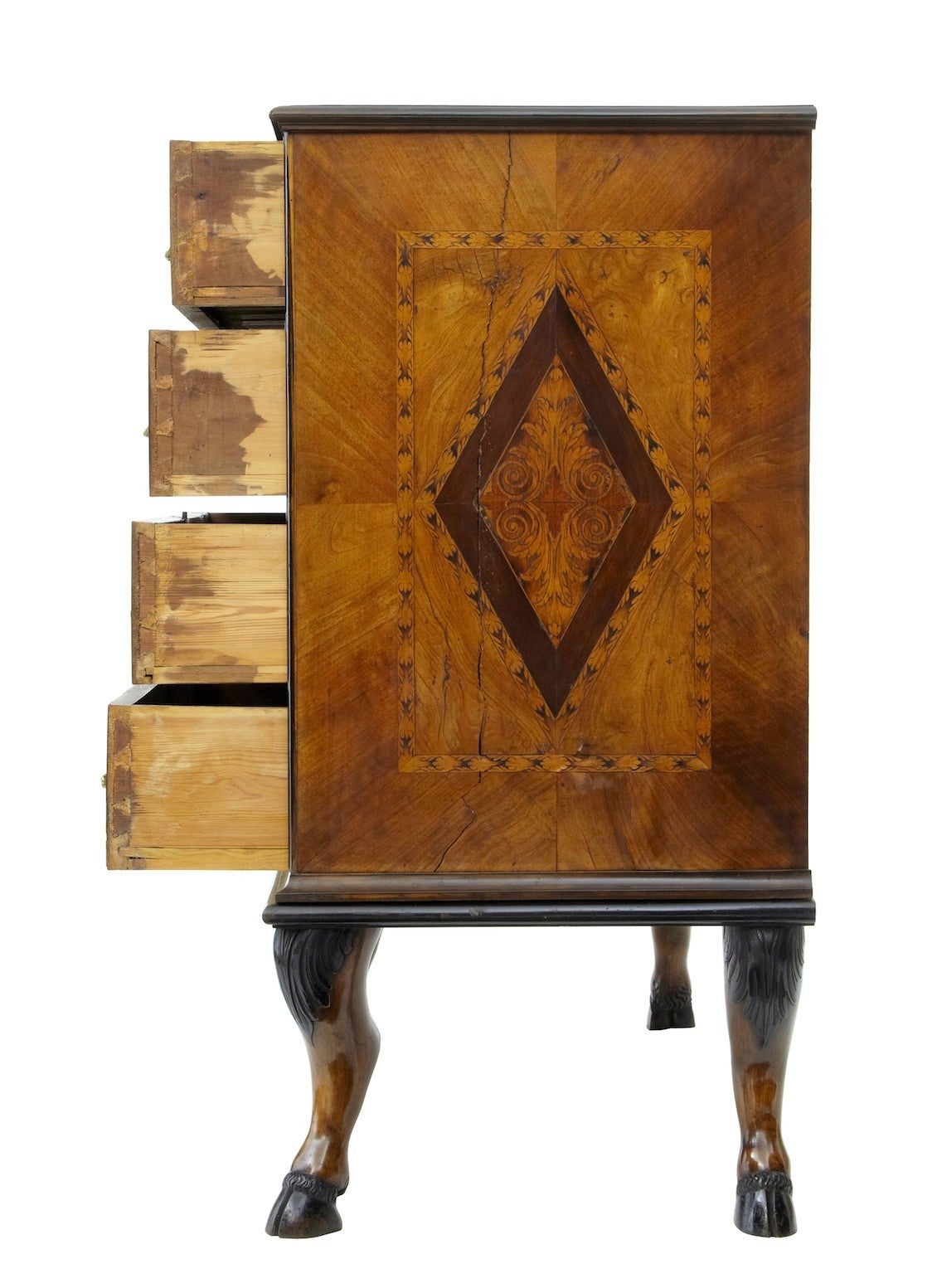 Biedermeier 18th Century and Later Continental Marquetry Chest on Stand