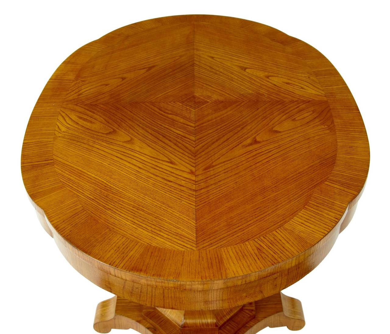Biedermeier 19th Century Shaped Elm Centre Occasional Table
