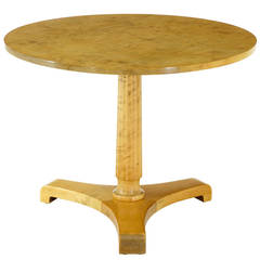 19th Century Swedish Birch Round Occasional Table