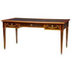 19th Century Mahogany and Satinwood Inlaid Desk Writing Table