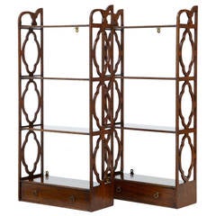 Pair of 20th Century Mahogany Shelves