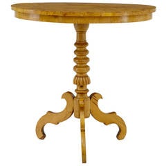 19th Century Swedish Birch Oval Occasional Table